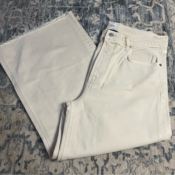 Citizens of Humanity Lyra High Rise Crop Wide Leg Jeans in Almondette NWT Sz 32 - Picture 4 of 13